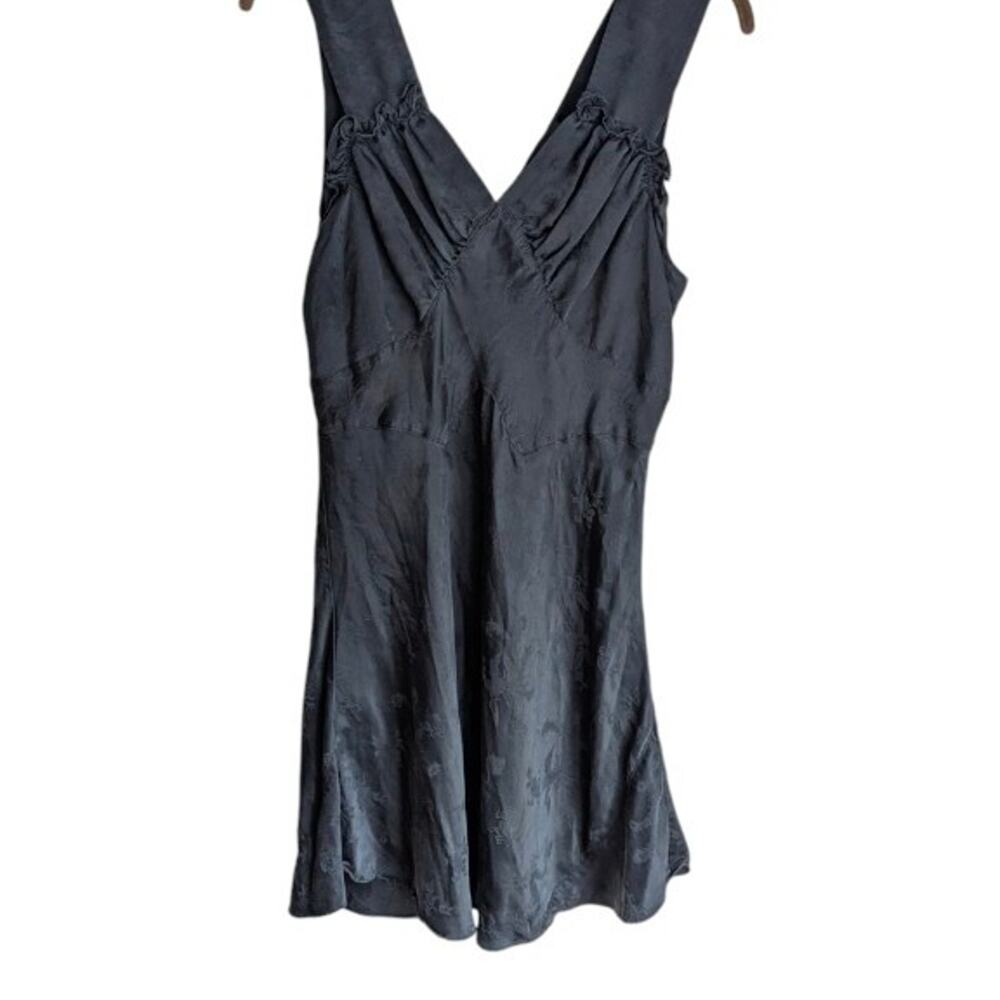 Reformation Par Black Satin Midi Dress